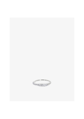 Womens Monica Vinader Riva 18ct Yellow Gold-Plated Vermeil Sterling-Silver and 0.18ct Lab-Grown Diamond Stacking Ring