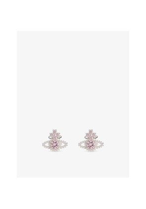 Womens Vivienne Westwood Jewellery Valentina Orb Platinum-Plated Brass and Cubic Zirconia Earrings