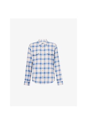 Mens Austin Post Western Plaid Cotton-Wool Blend Shirt