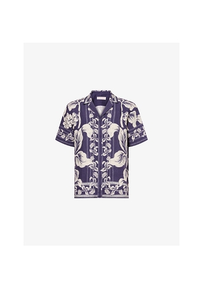 Mens Orlebar Brown Maitan Short-Sleeves Linen Shirt