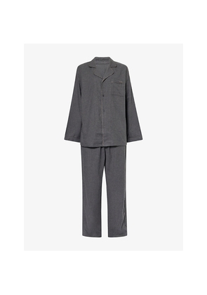 Mens Skims Patch-Pocket Flannel Cotton Pyjama Set