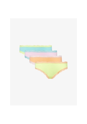 Womens Stripe & Stare The Original Pack Of Four Stretch-Modal Briefs