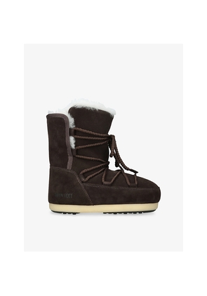 Womens Moon Boot Evx Suede and Shearling Snow Boots