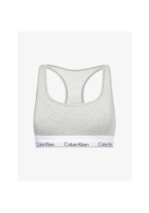 Womens Calvin Klein Icon Branded Cotton and Modal-Blend Bralette