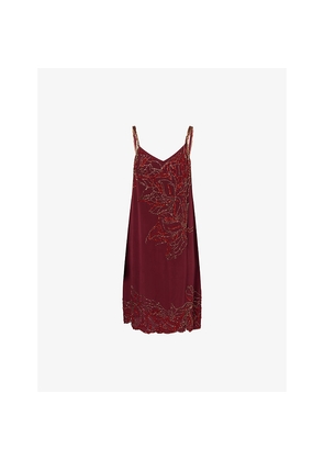 Womens Dries Van Noten Denta Embellished Silk Mini Dress