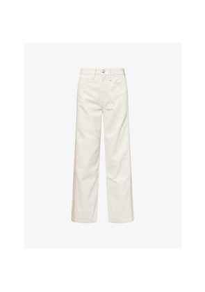 Womens Rag & Bone Logan Spliced Wide-Leg Denim Jeans