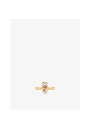 Womens Jimmy Choo Jc Pearl Cube Brass Ring