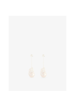 Womens Completedworks Suspended Boulder Rhodium-Plated Sterling-Silver Earrings