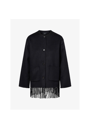 Womens Rails Tomoko Fringed Wool-Blend Jacket