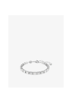 Womens Swarovski Matrix Rhodium-Plated and Zirconia Bracelet