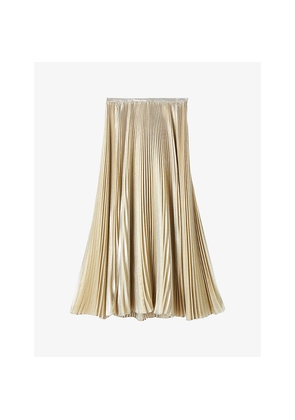 Womens Joseph Essai Pleated Silk-Blend Midi Skirt