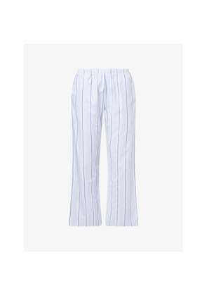 Womens Hanro Loungy Nights Striped Cotton-Poplin Pyjama Bottoms