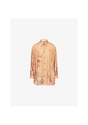 Womens Zimmermann Patience Relaxed Silk Shirt