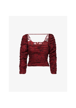 Womens Reformation Joi Gathered Stretch-Cotton Top