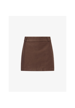 Womens Djerf Avenue Moleskin High-Waist Cotton Mini Skirt
