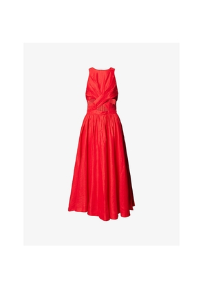 Womens Zimmermann Patience Cut-Out Linen Midi Dress