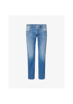 Mens Replay Anbass Slim-Fit Stretch-Denim Jeans