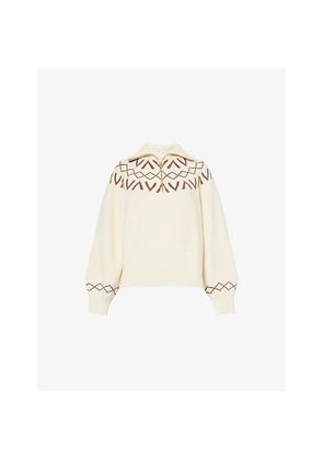 Womens Varley Sigrid Fairisle Half-Zip Knit Jumper