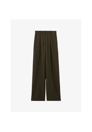 Womens Claudie Pierlot Wide-Leg Tailored Wool-Blend Trousers