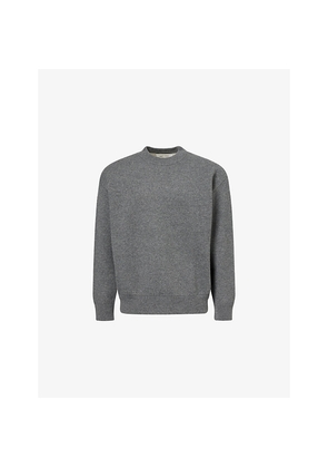 Mens Soft Goat Double-Faced Crewneck Cashmere Jumper