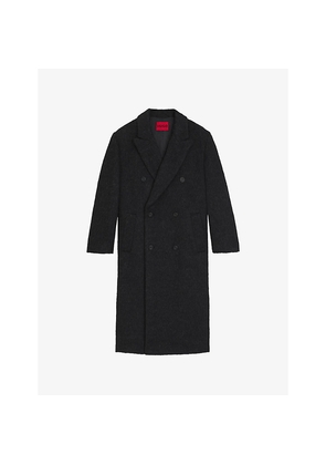 Mens Hugo Double-Breasted Relaxed-Fit Wool-Blend Coat