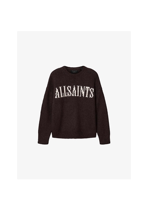 Mens Allsaints Stokes Logo-Motif Wool and Alpaca-Blend Jumper