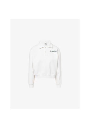 Womens Sporty & Rich Syracuse Logo-Embroidered Cotton-Jersey Polo Sweatshirt