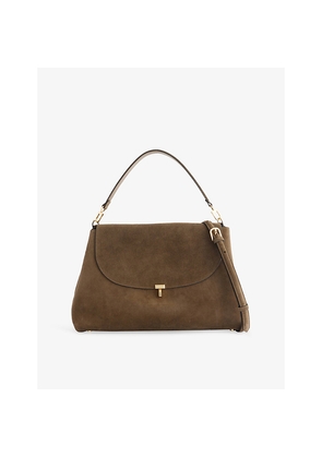 Womens Toteme T-Lock Suede Top Handle Bag