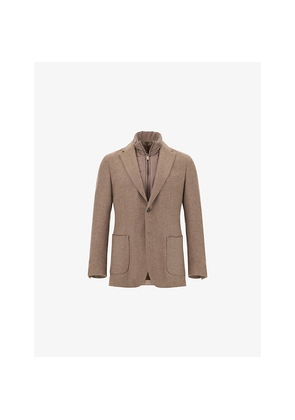 Mens Boggi Milano Removable-Gilet Wool-Blend Jacket