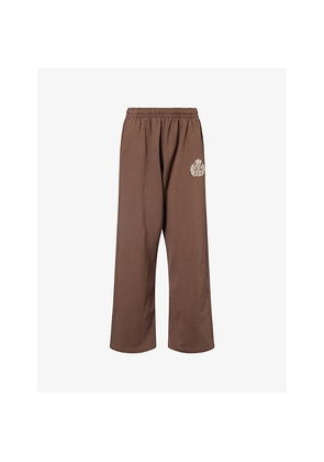Womens Sporty & Rich Farm Wide-Leg Cotton Jogging Bottoms