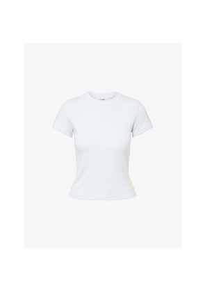 Womens Frame The Rib Short-Sleeves Stretch-Woven T-Shirt