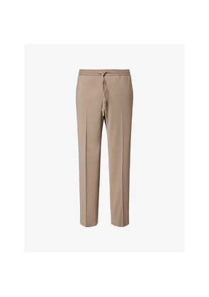 Mens Corneliani Straight-Leg Drawstring Wool Trousers