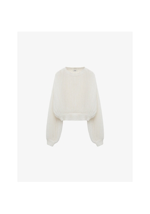Womens Loewe Relaxed-Fit Ribbed Wool-Blend Jumper