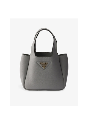 Womens Prada Logo-Plaque Mini Leather Shoulder Bag