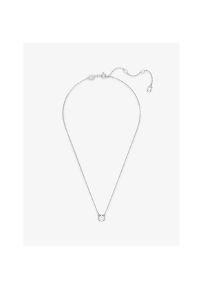Womens Swarovski Stilla Rhodium-Plated and Crystal Pendant Necklace