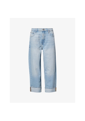 Womens Good American Good Standard Baggy Denim-Blend Jeans