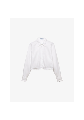 Womens Prada Shapeable Relaxed-Fit Cotton Shirt