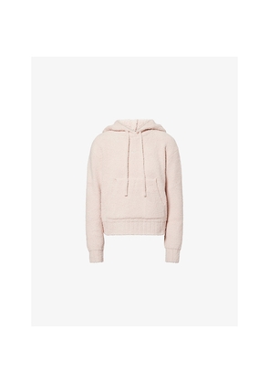 Womens Nike Relaxed-Fit Brand-Embroidered Bouclé Hoody