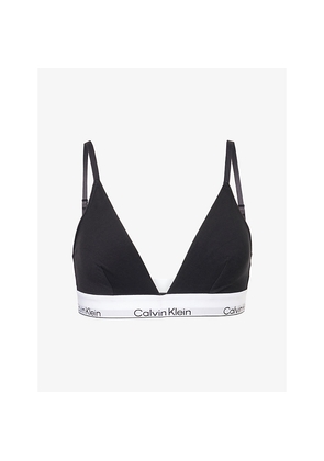 Womens Calvin Klein Icon Unlined Cotton-Modal Jersey Triangle Bralette