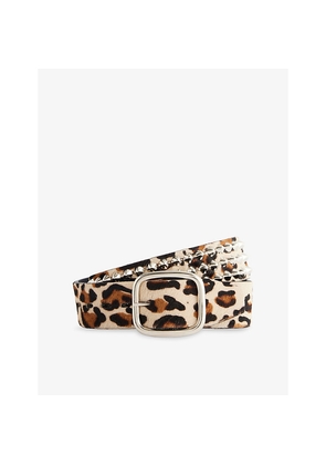 Mens Gallery Dept Cheetah Studded Leather Belt