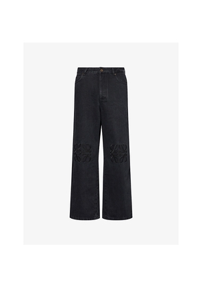 Mens Loewe Anagram-Embellished Straight-Leg Denim Jeans