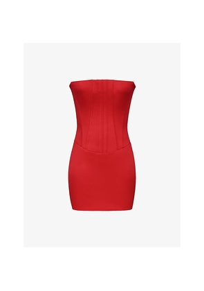 Womens House of CB Laila Strapless Hourglass Satin Mini Dress