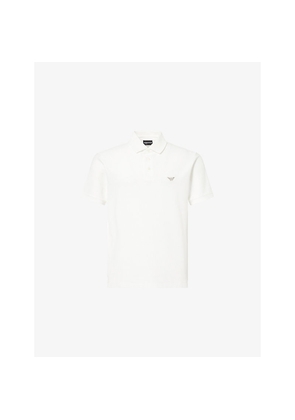 Mens Emporio Armani Logo-Embroidered Short-Sleeve Pique-Cotton Polo Shirt