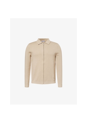 Mens Belier Collared Zip-Through Knitted Cardigan