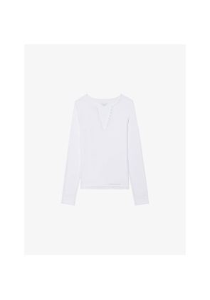 Womens Zadig&Voltaire Tuni Long-Sleeved Cotton-Jersey T-Shirt