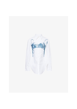Womens Jean Paul Gaultier Scanned Bra Stretch-Cotton Shirt