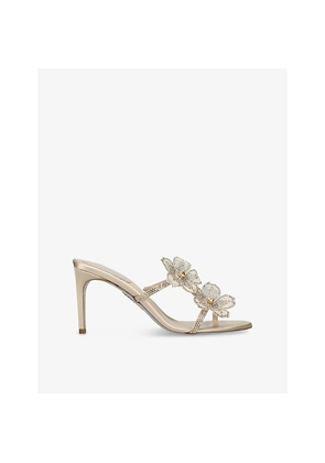 Womens Rene Caovilla Floral Strap 80 Satin Heeled Sandals