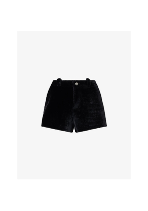 Womens Nour Hammour Leontine High-Waist Shearling Shorts