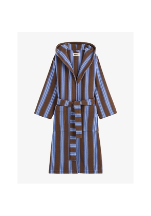 Tekla Striped Hooded Cotton Robe