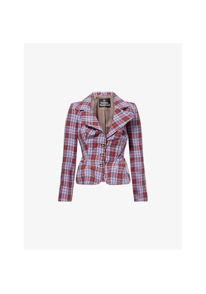 Womens Vivienne Westwood Drunken Check Linen Jacket